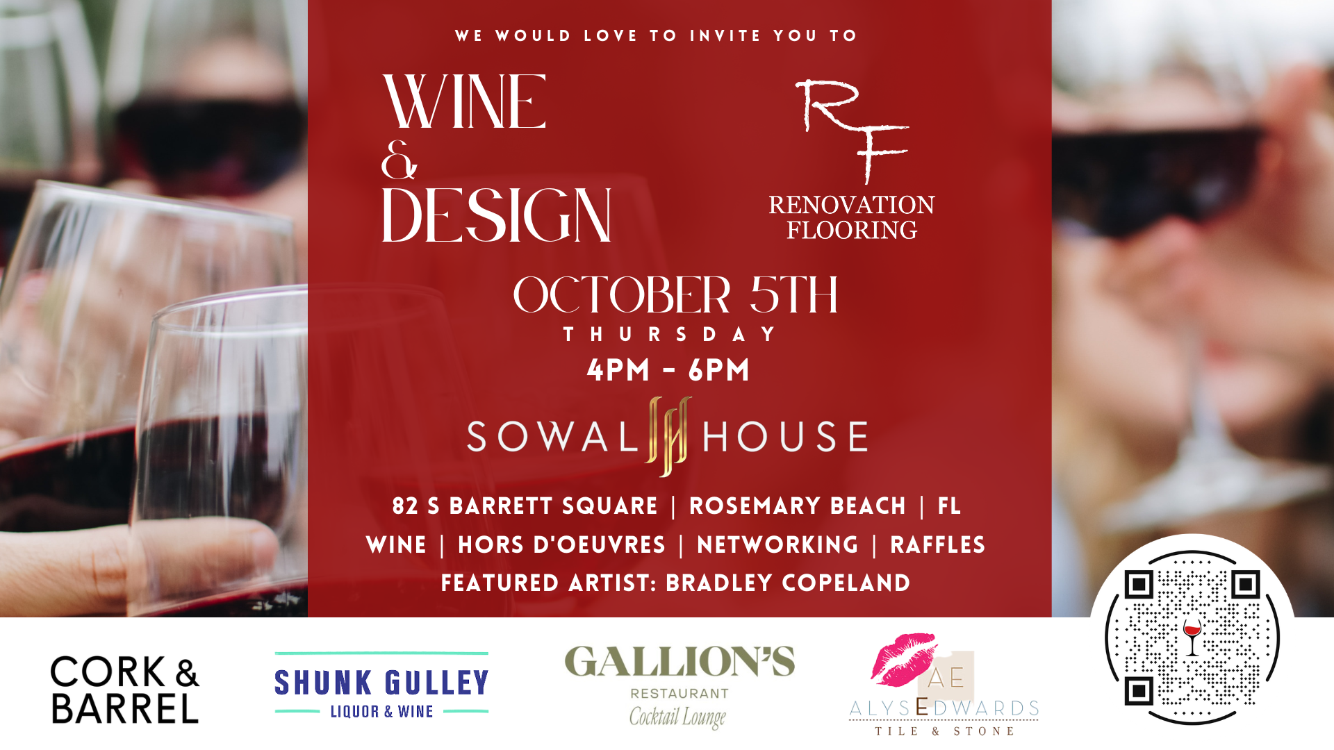 Wine & Design Event Oct 5 Flyer