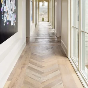 Hardwood flooring Herringbone hallway