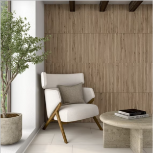 Take the timeless approach of natural hardwood and the lasting durability of porcelain tile with Acreage. Combine the wide plank with the contemporary mosaic to create a custom design statement.