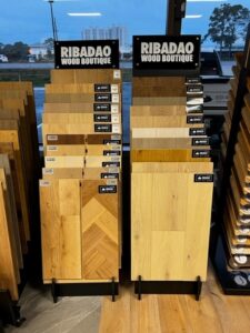 Ribadao hardwood samples in Renovation Flooring Showroom