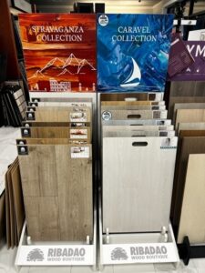 Ribadao Laminate and Luxury Vinyl Plank samples in Renovation Flooring Design Showroom