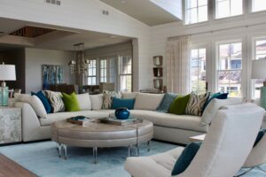 Using the colors of the Emerald Coast, this beautiful Coastal Contemporary house is perfection