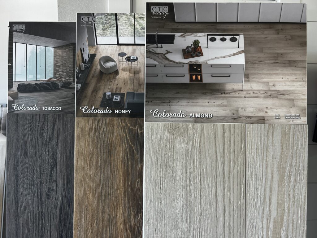 Wood look porcelain tile